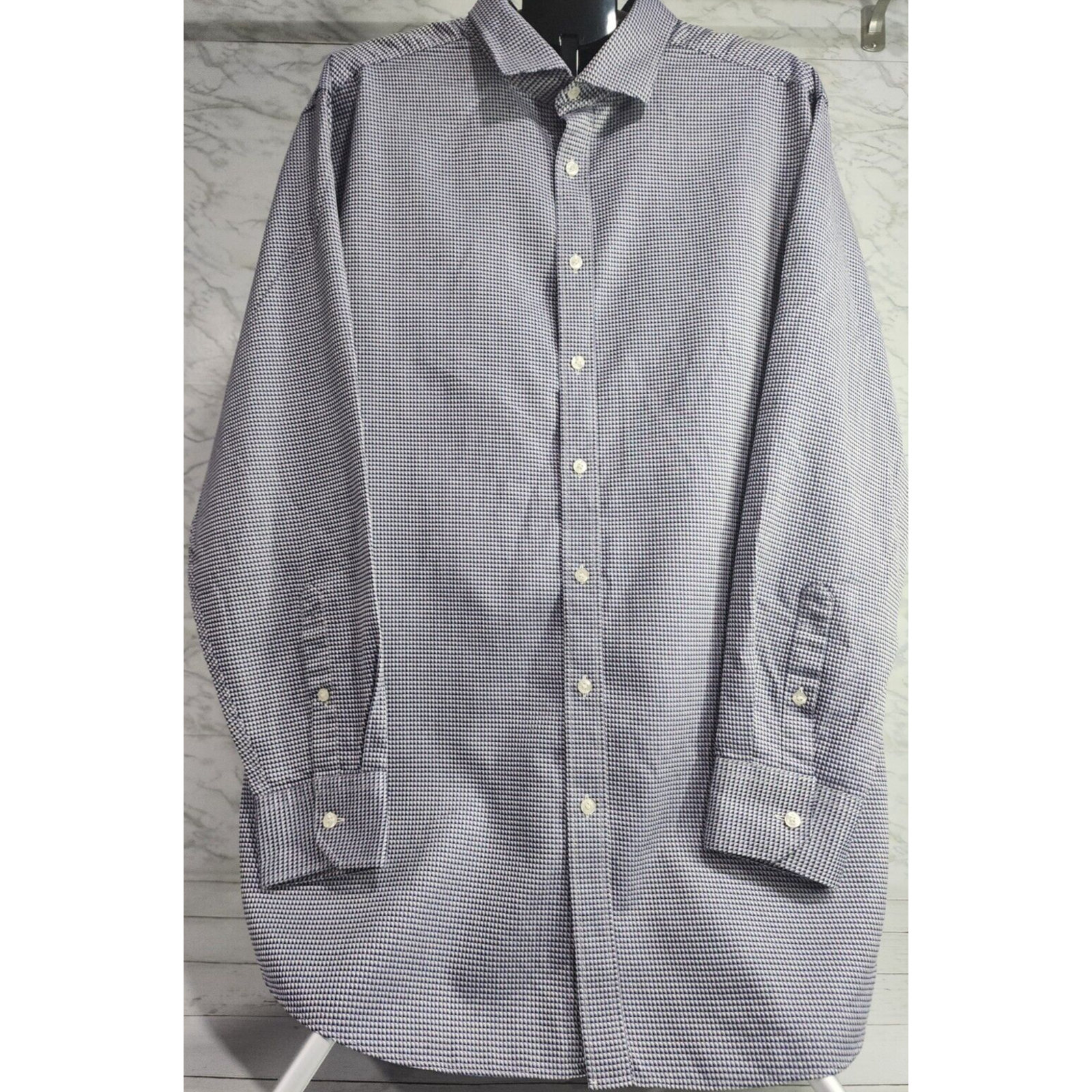 Murano Liquid Luxury Full Button Down Purple/Gray/White Men's Shirt Size 3xt